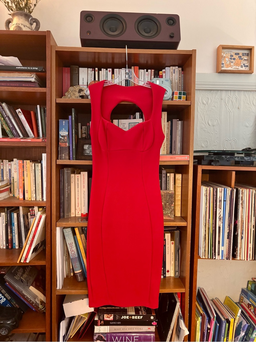 Auditions Red Sleeveless Cutout Midi Dress